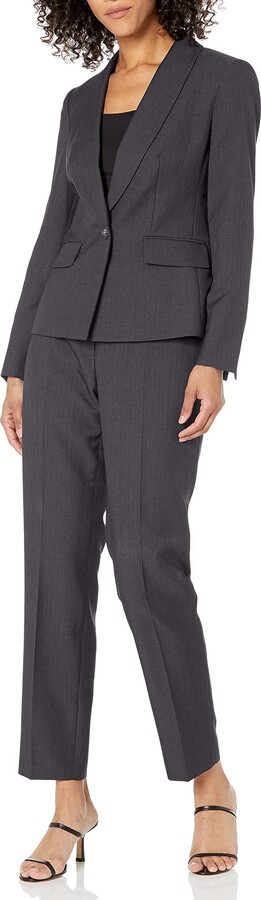 Nine West Women's 1 Button Shawl Collar Stripe Pant Suit - ShopStyle
