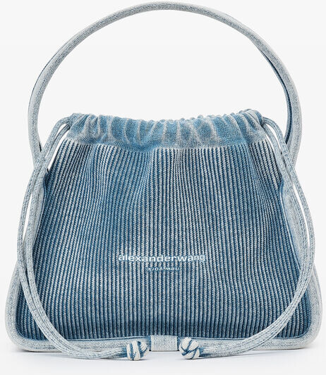 Alexander Wang ☆Small Ryan ニットバッグ ryan small bag in ribbed knit in ASPHALT/BLACK | alexanderwang®
