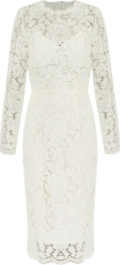 Dolce & Gabbana Floral-Lace Midi Dress