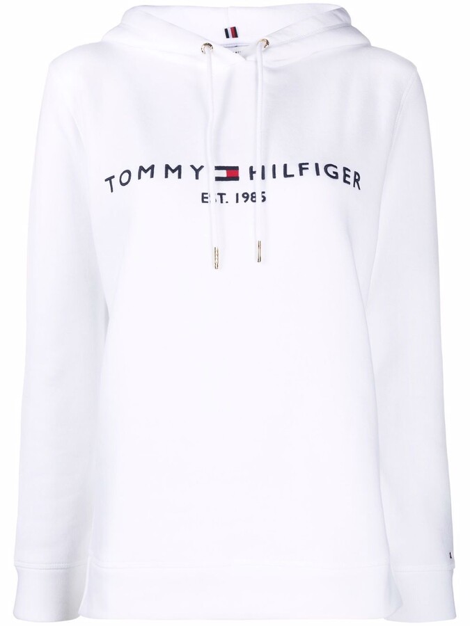 Tommy Hilfiger Logo-Print Drawstring Hoodie - ShopStyle