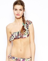 Thumbnail for your product : Mouille Naomi Frill One Shoulder Bikini Top