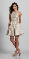 Thumbnail for your product : Dave and Johnny A-line Rosette Cutout Back Pleated Cocktail Dress