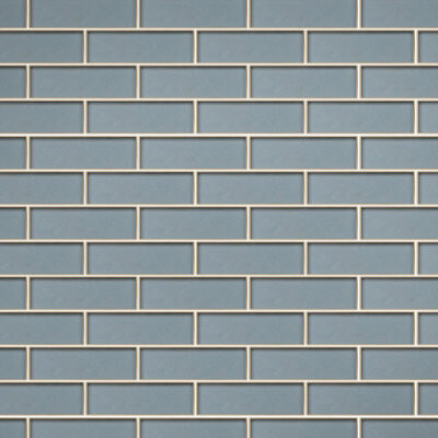 Tile & Top Dark Blue Glass Mosaic With Silver Trim 12-In X 12-In Glass Mosaic Wall Tile(1-Sq. Ft/ Piece)