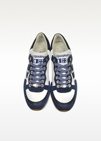 Thumbnail for your product : D’Acquasparta D'Acquasparta  Genova White Leather and Blue Suede Sneaker