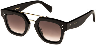 Celine Square Monochromatic Acetate & Metal Sunglasses