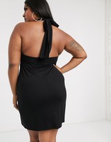 Thumbnail for your product : ASOS DESIGN Curve going out deep plunge mini dress