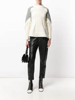 Thumbnail for your product : Sacai colour block fray knit sweater