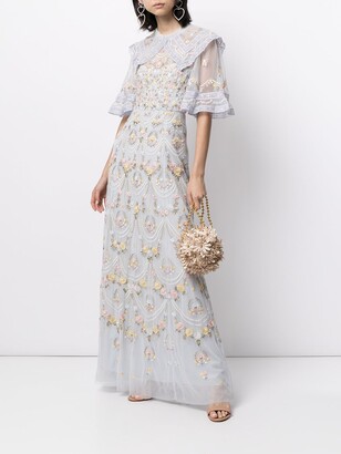 Needle & Thread Reverie embroidered tulle gown