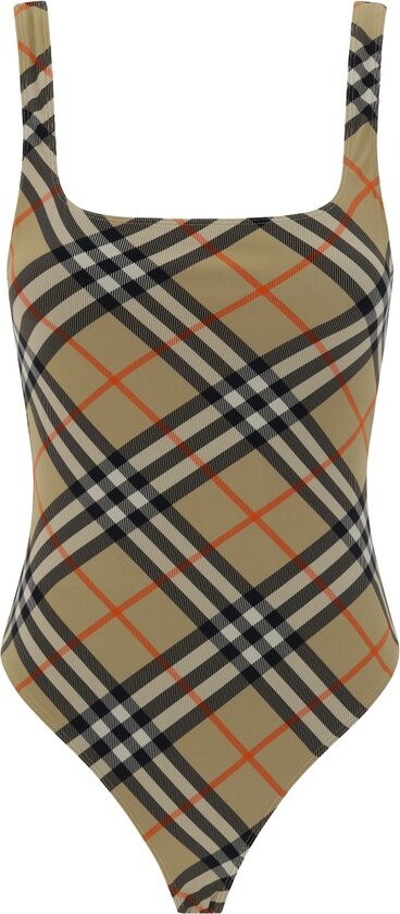 Burberry Check Pattern One-Piece Swimsuit