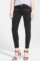 Thumbnail for your product : Paige Denim 'Jane' Zip Detail Ultra Skinny Jeans (Black Overdye)