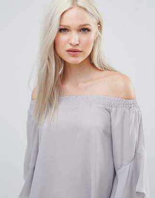 AX Paris Bardot Top With Flute Sleeves