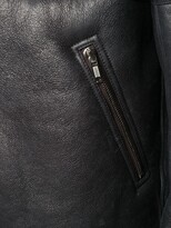 Thumbnail for your product : Rick Owens Ribbed-Trimmed Leather Jacket