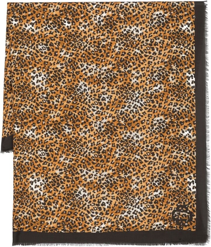 Ivory Rust Tan Leopard Print Silky Neck Scarf – Just Style LA