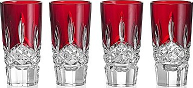 Waterford Lismore Red Shot Glasses Set of 4
