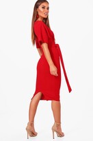Thumbnail for your product : boohoo Petite Tie Waist Formal Wiggle Midi Dress