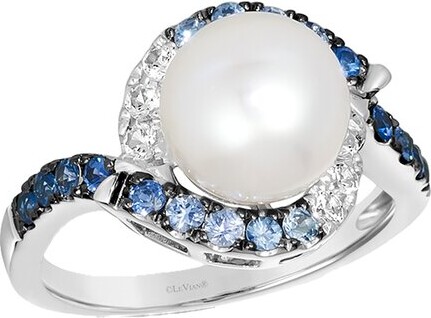 LeVian Denim Balayage 14K 0.70 Ct. Tw. Sapphire Half-Eternity Cocktail Ring