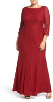 Thumbnail for your product : Adrianna Papell 91879131 Scalloped Bateau Lace Dress