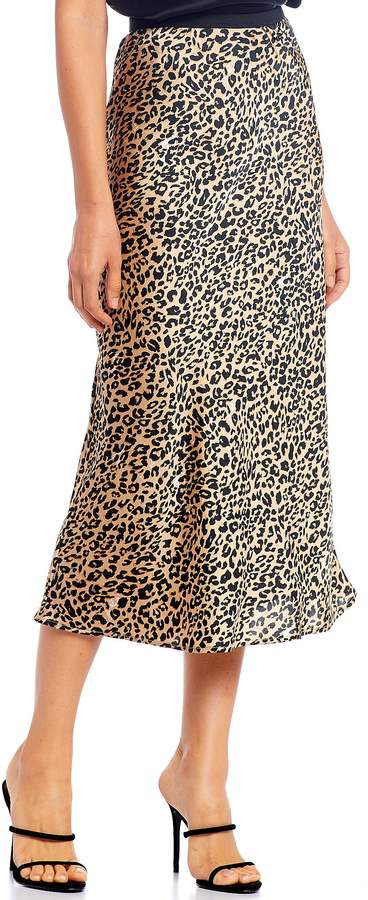 leopard midi slip skirt french connection