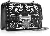 Thumbnail for your product : Balmain B.Box 20 Black/White Western Pattern Smooth Leather Flap Bag w/Studs