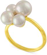 Thumbnail for your product : Majorica Gold-Tone Stainless Steel Imitation Pearl Cluster Ring