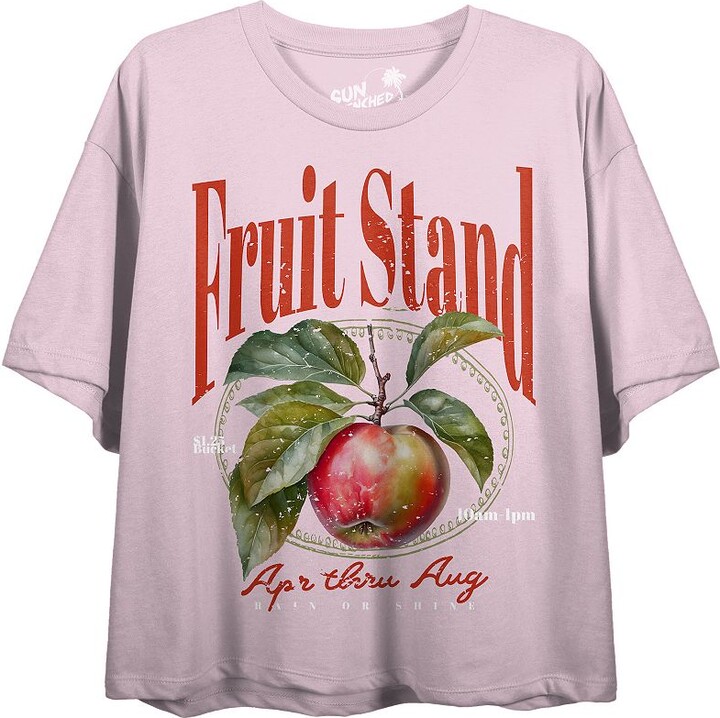 Juniors' "Fruit Stand" Apple Graphic Tee
