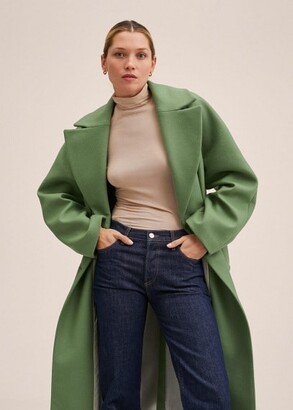 MANGO Oversize wool coat mint green - Woman - L