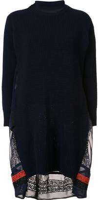Sacai calligraphy embroidered sweater dress