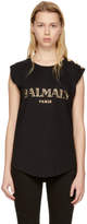 Balmain - T-shirt sans manches à logo noir