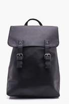 Thumbnail for your product : boohoo Black PU Fold Over Strap Backpack