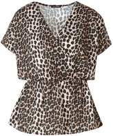 Thumbnail for your product : boohoo Leopard Print Peplum Wrap Woven Top
