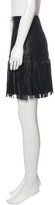 Thumbnail for your product : L'Agence Leather Fringe Skirt