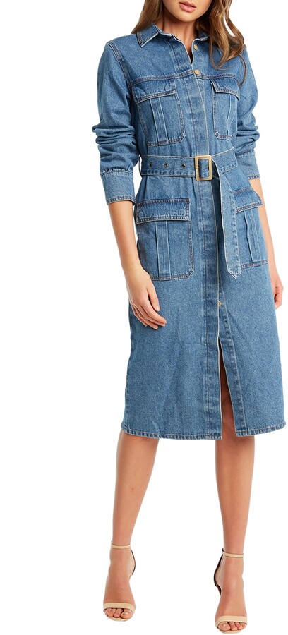 long denim shirt dress