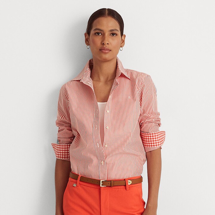 Lauren Ralph Lauren Ralph Lauren Easy Care Striped Cotton Shirt - ShopStyle  Tops