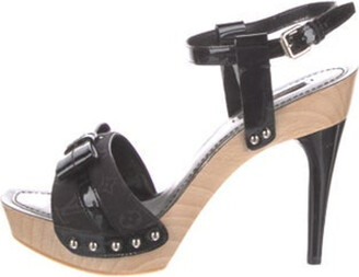 LV Double buckle Louis Vuitton Printed Strap Slide Sandals for Women On  sale Size（36-40）COD