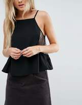 Thumbnail for your product : ASOS Design Square Neck Lace Insert Cami