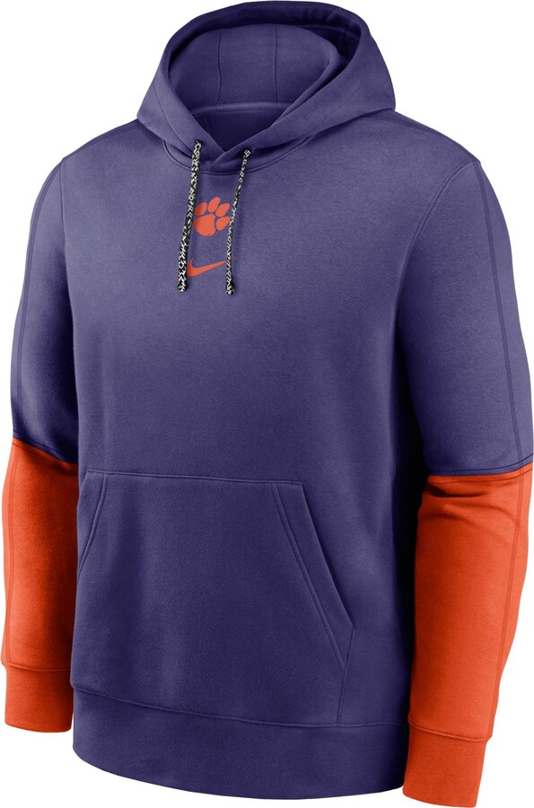 Nike Men's Clemson Tigers Orchid Club Fleece Team Issue Sideline Player Pullover Hoodie, Small, Purple