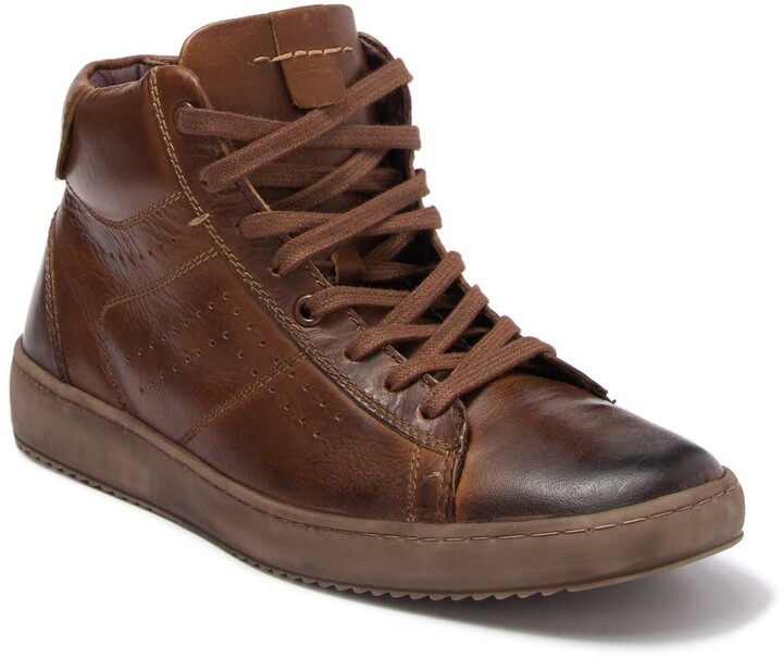 tan leather high top sneakers