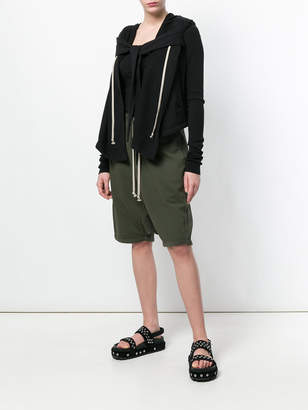 Rick Owens draped open-front hoodie