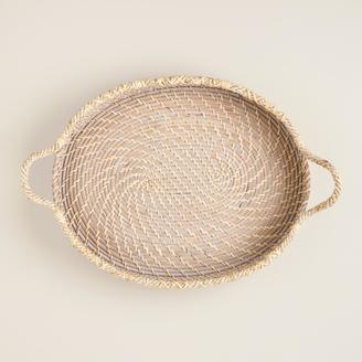 Oval Rattan and Rope Tray
