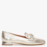 Thumbnail for your product : Daniel Natalie Gold Leather Jewelled Loafers