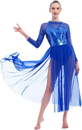 AFAVOM Lyrical Dance Dress for Women Contemporary Dance Costumes Long ...