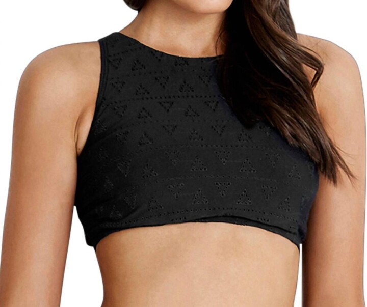 Seafolly Active Ladder Back Crop Top In Sea Black