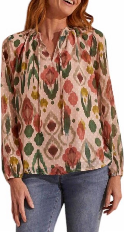 Flowy Chiffon Blouse In Swiss Dot