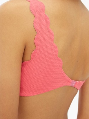 Marysia Swim Santa Barbara One-shoulder Seersucker Bikini Top - Pink
