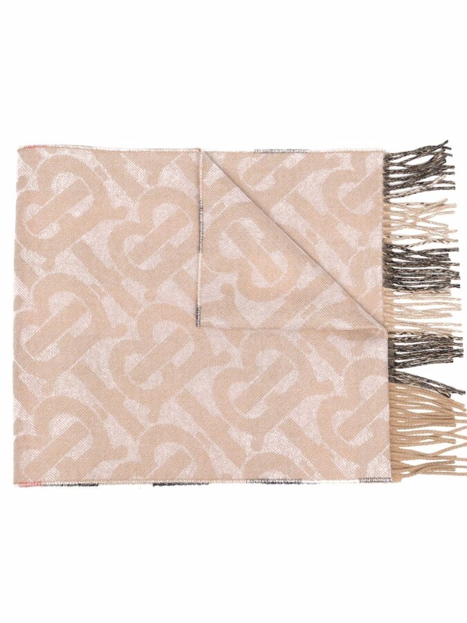 TB monogram cashmere scarf