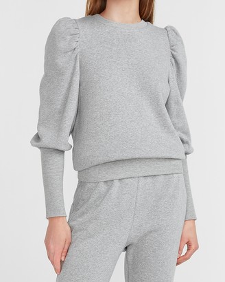 grey puff sleeve sweatshirt