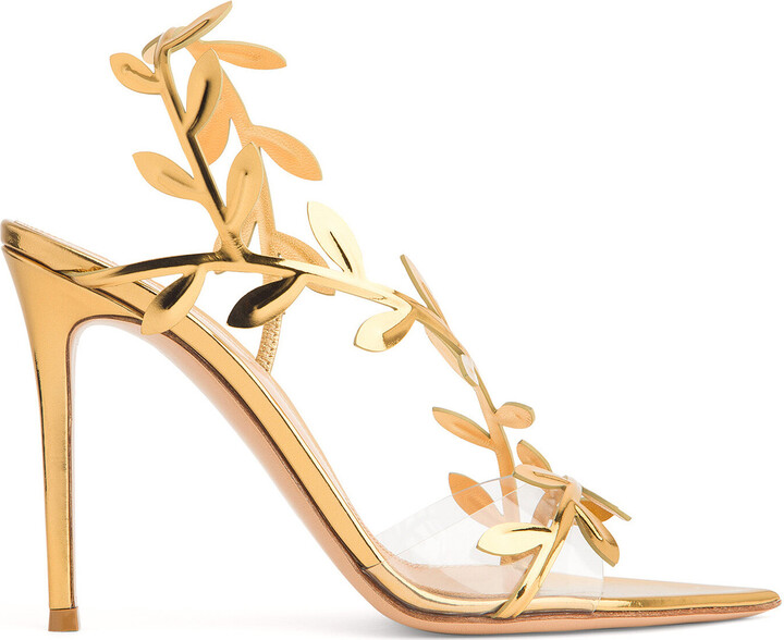 Gianvito Rossi Flavia Mirror-Effect Leather Sandals