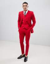 Thumbnail for your product : ASOS Design DESIGN super skinny suit pants in red