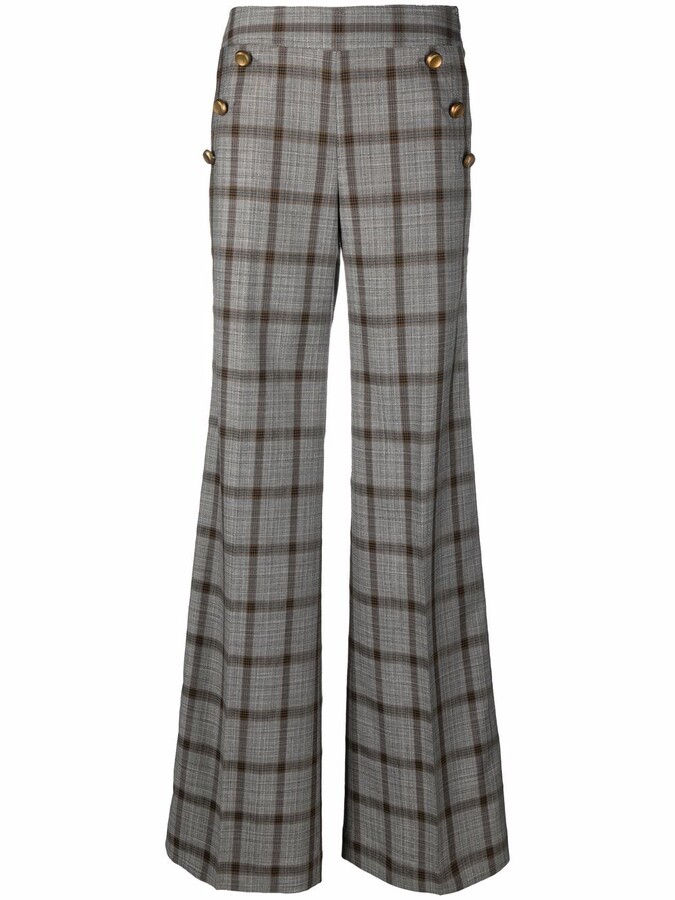 plaid wide leg cropped pants