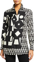 Thumbnail for your product : Akris Mosaic Print Wool/Silk Tunic Top